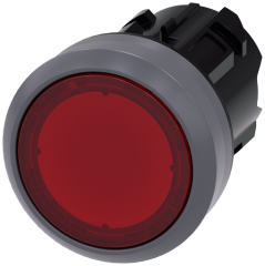 ILLUMINATED PUSHBUTTON, MOM, RED, FLUSH