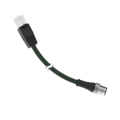 Ethernet Cable, RJ45 to M12 Industrial, Crossover,