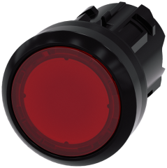 ILLUM PUSHBUTTON, BLOCKED, RED, FLUSH