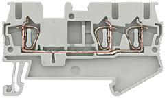 TERM BLOCK, SPRNG, THRU, 2.5, GRAY, 3-CONN