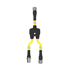 Euro Quick Disconnect Splitter Cable, Euro M12 QD 