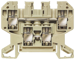 TERM BLOCK, SCREW, TWO-TIER, 4, BEIGE