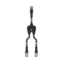 Splitter M12F Euro to M12M and M12M connectors, 5 